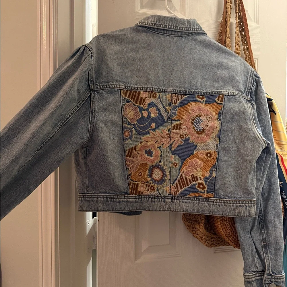 DRIFTWOOD Blue Denim Jacket with Floral Embroidery - Picture 7 of 8